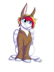 Size: 3000x4000 | Tagged: safe, artist:lupiarts, oc, oc only, pegasus, pony, animal costume, bunny costume, clothes, costume, male, simple background, solo, stallion, transparent background