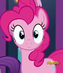 Size: 666x762 | Tagged: safe, screencap, pinkie pie, earth pony, pony, celestial advice, g4, my little pony: friendship is magic, cute, discovery family logo, female, looking at you, mare, solo