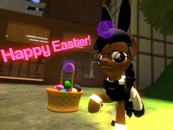 Size: 1400x1050 | Tagged: safe, artist:soad24k, oc, oc only, oc:soadia, 3d, bunny suit, clothes, easter, easter egg, gmod, playboy bunny