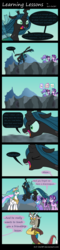 Size: 1500x6200 | Tagged: safe, artist:evil-dec0y, discord, princess celestia, queen chrysalis, starlight glimmer, trixie, twilight sparkle, alicorn, changeling, draconequus, pony, unicorn, g4, to where and back again, alternate ending, brass knuckles, comic, good end, high res, this will end in tears, this will end in tears and/or death, twilight sparkle (alicorn)