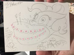 Size: 1024x768 | Tagged: safe, artist:andypriceart, applejack, pinkie pie, rainbow dash, g4, cake, food, majestic as fuck, traditional art