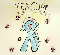 Size: 2537x2350 | Tagged: safe, artist:techreel, trixie, pony, unicorn, all bottled up, g4, cup, high res, teacup, that pony sure does love teacups, traditional art