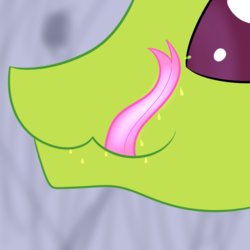 Size: 800x800 | Tagged: safe, artist:mightyshockwave, thorax, changedling, changeling, celestial advice, g4, drool, gorbfest, king thorax, licking, licking lips, male, solo, tongue out