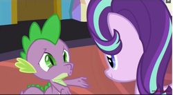 Size: 1247x686 | Tagged: safe, screencap, spike, starlight glimmer, dragon, celestial advice, g4, now kiss