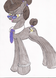 Size: 1592x2200 | Tagged: safe, artist:wyren367, oc, oc only, oc:folklore, pony, unicorn, colored pencil drawing, simple background, solo, traditional art, white background