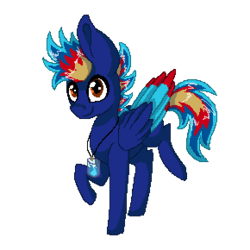 Size: 290x290 | Tagged: safe, artist:biskhuit, oc, oc only, oc:bluest flames, pegasus, pony, male, pixel art, simple background, solo, stallion, transparent background