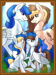 Size: 1500x2000 | Tagged: safe, artist:stereo-of-the-heart, oc, oc only, earth pony, pegasus, pony, brother and sister, colt, family, female, filly, male, mare, siblings, stallion
