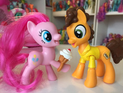 Size: 540x405 | Tagged: safe, cheese sandwich, pinkie pie, g4, brushable, figure, food, ice cream, irl, photo, toy