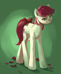 Size: 1489x1817 | Tagged: safe, artist:facerenon, roseluck, g4, bow, commissioner:doom9454, petals, tail bow