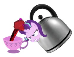 Size: 1870x1447 | Tagged: safe, starlight glimmer, all bottled up, g4, anger magic, cup, female, kettle, magic, meme, solo, teacup, teapot, wat