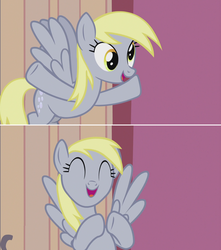Size: 1920x2168 | Tagged: safe, screencap, derpy hooves, pegasus, pony, g4, slice of life (episode), female, happy, mare, solo