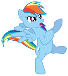 Size: 8914x9965 | Tagged: safe, artist:bronyvectors, rainbow dash, pony, g4, absurd resolution, female, fighting stance, simple background, solo, standing, standing on one leg, transparent background, vector