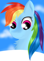 Size: 3191x4391 | Tagged: safe, artist:brok-enwings, rainbow dash, pegasus, pony, g4, bust, chest fluff, female, high res, mare, portrait, solo