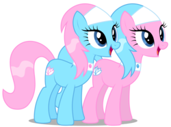 Size: 4029x3000 | Tagged: safe, artist:brony-works, aloe, lotus blossom, earth pony, pony, g4, high res, simple background, smiling, transparent background, vector