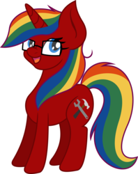 Size: 1024x1294 | Tagged: safe, artist:jeremeymcdude, artist:snowdeer97, oc, oc only, oc:skittle sweet, pony, unicorn, g4, rainbow hair, simple background, transparent background, vector