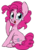 Size: 1024x1435 | Tagged: safe, artist:toodaioo, artist:toods, pinkie pie, g4, cute, deviantart watermark, diapinkes, eye clipping through hair, eyebrows, eyebrows visible through hair, female, obtrusive watermark, open mouth, simple background, sitting, solo, transparent background, watermark