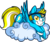 Size: 1520x1285 | Tagged: safe, alternate character, alternate version, artist:xwhitedreamsx, oc, oc only, oc:yellow flash, pegasus, pony, backwards ballcap, baseball cap, cap, cloud, hat, heterochromia, male, prone, simple background, solo, stallion, transparent background