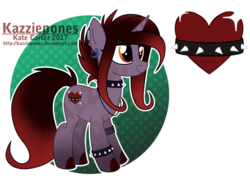 Size: 1024x735 | Tagged: safe, artist:kazziepones, oc, oc only, pony, unicorn, choker, female, mare, reference sheet, simple background, solo, spiked choker, spiked wristband, transparent background, wristband