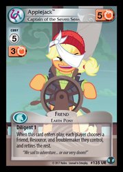 Size: 545x761 | Tagged: safe, enterplay, applejack, earth pony, pony, defenders of equestria, g4, my little pony collectible card game, ppov, applejack is best facemaker, captain jackbeard, ccg, merchandise