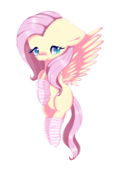 Size: 1024x1485 | Tagged: safe, artist:pone-pon, fluttershy, pegasus, pony, g4, clothes, cute, female, floating, floppy ears, flying, hnnng, hooves to the chest, looking sideways, mare, shyabetes, simple background, socks, spread wings, striped socks, transparent background, wings