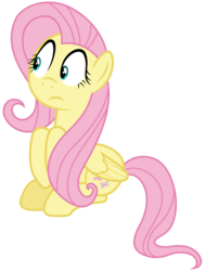 Size: 4350x5760 | Tagged: safe, artist:djdavid98, fluttershy, pony, buckball season, g4, .ai available, .svg available, absurd resolution, concerned, female, folded wings, looking away, simple background, sitting, solo, transparent background, vector