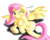 Size: 2500x2000 | Tagged: safe, artist:katakiuchi4u, fluttershy, g4, behaving like a cat, female, high res, lying down, on side, one eye closed, scratching, simple background, solo, spread wings, transparent background, wings