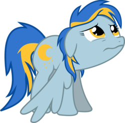 Size: 1024x1013 | Tagged: safe, artist:jeremeymcdude, oc, oc only, oc:moondust messerschmitt, pegasus, pony, g4, crying, female, floppy ears, mare, sad, simple background, solo, spread wings, transparent background, vector, wavy mouth, wings