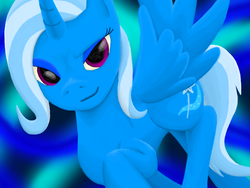 Size: 680x512 | Tagged: safe, artist:tunrae, trixie, alicorn, pony, g4, alicornified, female, mare, race swap, solo, trixiecorn