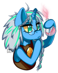 Size: 1024x1294 | Tagged: safe, artist:smolsalty, oc, oc only, pony, unicorn, female, glasses, mare, simple background, solo, transparent background