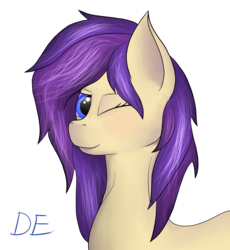 Size: 2043x2220 | Tagged: safe, artist:dedelner, oc, oc only, earth pony, pony, female, high res, mare, one eye closed, simple background, solo, transparent background, wink
