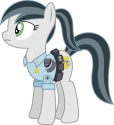 Size: 1024x1123 | Tagged: safe, artist:jeremeymcdude, oc, oc only, oc:silver chaser, earth pony, pony, g4, female, mare, police officer, police pony, police uniform, ponytail, show accurate, simple background, solo, transparent background, vector