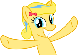 Size: 2808x2000 | Tagged: safe, artist:jeremeymcdude, oc, oc only, oc:honey spark, pony, unicorn, g4, bow, curly mane, high res, hug, show accurate, simple background, solo, transparent background, vector