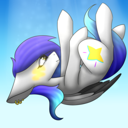 Size: 2000x2000 | Tagged: safe, artist:tuzziixx, oc, oc only, oc:stardust, pegasus, pony, falling, high res, solo, wavy mouth
