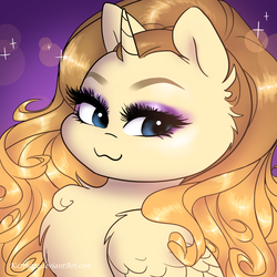 Size: 2000x2000 | Tagged: safe, artist:katputze, oc, oc only, alicorn, pony, alicorn oc, chest fluff, high res, ponified, solo, sparkle, youtube