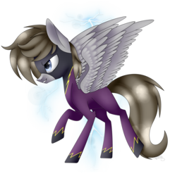 Size: 3091x3200 | Tagged: safe, artist:marzipan-madness, oc, oc only, oc:digital dusk, clothes, costume, high res, lightning, shadowbolts costume, simple background, solo, transparent background