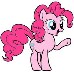 Size: 931x907 | Tagged: safe, artist:millarts-artworks, pinkie pie, earth pony, pony, g4, colored, female, raised hoof, simple background, smiling, solo, transparent background