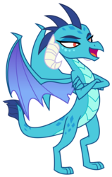 Size: 1669x2631 | Tagged: safe, artist:sketchmcreations, princess ember, dragon, celestial advice, g4, crossed arms, female, open mouth, simple background, solo, transparent background, vector