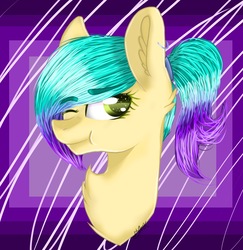 Size: 1491x1536 | Tagged: safe, artist:rainbowcupcake122, oc, oc only, oc:mashed diamond, pony, abstract background, bust, female, mare, one eye closed, portrait, scrunchy face, solo