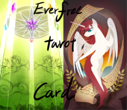 Size: 1929x1667 | Tagged: safe, artist:gashiboka, oc, oc only, oc:fausticorn, alicorn, pony, elements of harmony, everfree tarot, judgement, musical instrument, tarot, the world, trumpet