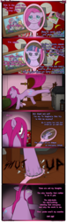 Size: 1600x5241 | Tagged: safe, artist:underwoodart, applejack, fluttershy, gummy, pinkie pie, rainbow dash, rarity, twilight sparkle, pony, ask pink-pony, g4, balloon, collar, comb, comic, confetti, dialogue, framed picture, high res, mane six, mirror, photo, pinkamena diane pie