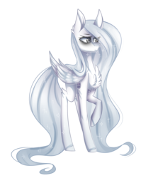 Size: 2005x2323 | Tagged: safe, artist:huirou, oc, oc only, oc:mina, pegasus, pony, chest fluff, female, high res, mare, raised hoof, simple background, solo, transparent background