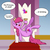 Size: 5906x5906 | Tagged: safe, artist:muffinkarton, berry punch, berryshine, g4, absurd resolution, cheek fluff, chest fluff, drink, drinking, ear fluff, female, leg fluff, offscreen character, princess, solo, throne, throne room