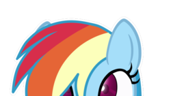 Size: 500x281 | Tagged: safe, artist:ribiruby, rainbow dash, pony, g4, female, looking up, simple background, solo, transparent background