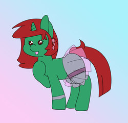 Size: 1163x1119 | Tagged: safe, artist:lou, oc, oc only, oc:acid poison, pony, unicorn, blank flank, clothes, garter belt, gradient background, see-through, see-through skirt, solo, standing, tutu