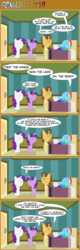 Size: 600x1874 | Tagged: safe, artist:turag, doctor horse, doctor stable, rainbow dash, rarity, twilight sparkle, comic:ponies!!!, g4, aphasia, comic, doll, implied trixie, jackass, meta, toy