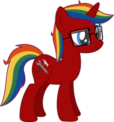 Size: 3748x4000 | Tagged: safe, artist:jeremeymcdude, oc, oc only, oc:skittle sweet, pony, unicorn, g4, rainbow hair, show accurate, simple background, solo, transparent background, vector