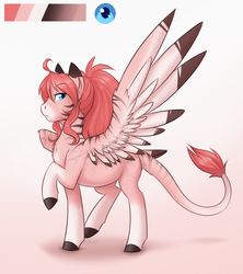 Size: 2727x3070 | Tagged: safe, artist:askbubblelee, oc, oc only, oc:fish, pegasus, pony, blue eyes, female, high res, large wings, looking at you, mare, ponysona, raised hoof, reference sheet, solo, spread wings, wings