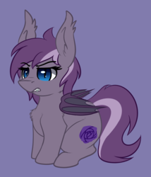 Size: 2669x3112 | Tagged: safe, artist:duop-qoub, oc, oc only, oc:violet rose, bat pony, pony, angry, high res, wings