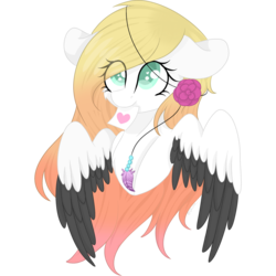 Size: 2048x2048 | Tagged: safe, artist:cinnamontee, oc, oc only, oc:ember (cinnamontee), pegasus, pony, female, high res, mare, mouth hold, multicolored hair, note, solo