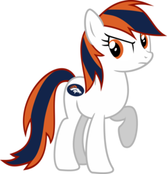 Size: 1024x1063 | Tagged: safe, artist:jeremeymcdude, oc, oc only, oc:milo highliss, earth pony, pony, g4, american football, denver broncos, getting real tired of your shit, nfl, show accurate, simple background, solo, transparent background, vector